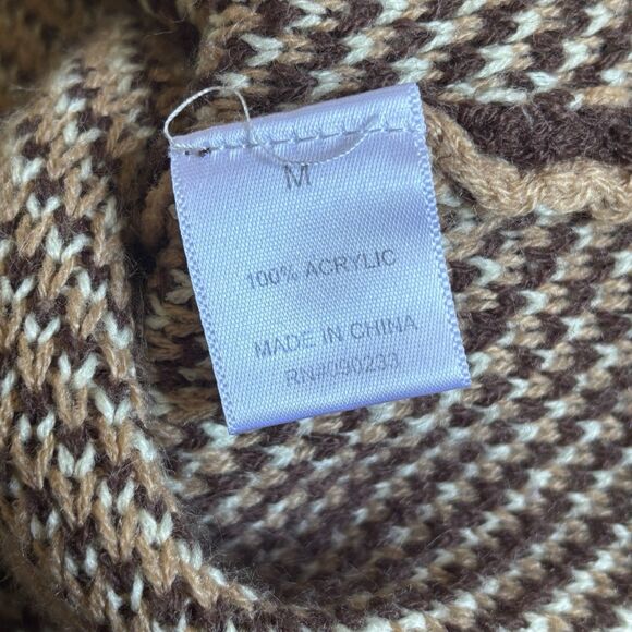 Playboy Pacsun Mens Argyle Knit Cardigan Sweater M Brown Retro Logo 90s Preppy - Picture 10 of 11